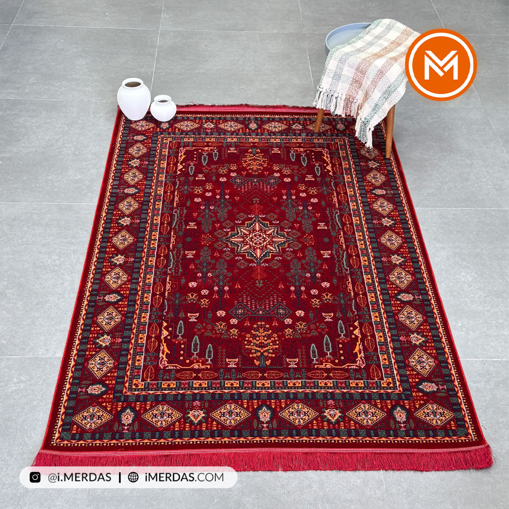 فرش گبه چهار باغ LP زمینه تمام رنگ